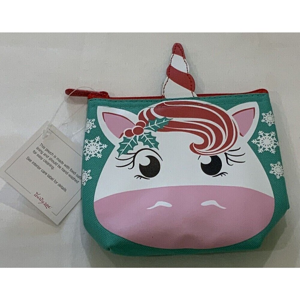 Thirty-One Cool Zip Snacker AF06 Holiday Unicorn Snack Pouch Bag NEW